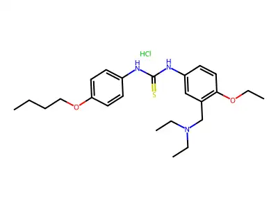 3-(Diethylamino)methyl-4'-butoxy-4-ethoxythiocarbanilide hydrochloride structure