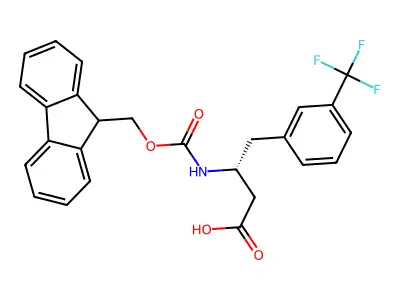 (S)-3-((((9H-fluoren-9-yl)methoxy)carbonyl)amino)-4-(3-(trifluoromethyl)phenyl)butanoic acid structure