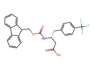 (S)-3-((((9H-Fluoren-9-yl)methoxy)carbonyl)amino)-4-(4-(trifluoromethyl)phenyl)butanoic acid structure