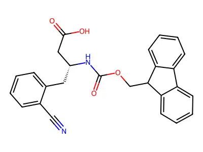 (S)-3-((((9H-Fluoren-9-yl)methoxy)carbonyl)amino)-4-(2-cyanophenyl)butanoic acid structure