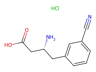 (3R)-3-amino-4-(3-cyanophenyl)butanoic acid structure
