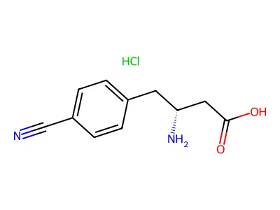 (S)-3-Amino-4-(4-cyanophenyl)butanoic acid hydrochloride structure
