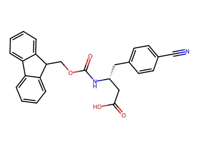 (S)-3-((((9H-Fluoren-9-yl)methoxy)carbonyl)amino)-4-(4-cyanophenyl)butanoic acid structure