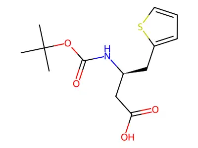 (3S)-3-{[(tert-butoxy)carbonyl]amino}-4-(thiophen-2-yl)butanoic acid structure