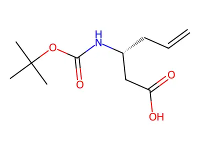 Boc-(S)-3-amino-5-hexenoic acid structure