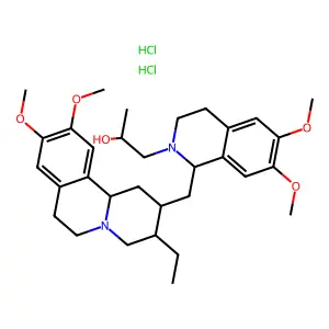 1-(6',7',10,11-Tetramethoxyemetan-2'-yl)propan-2-ol--hydrogen chloride (1/2) structure