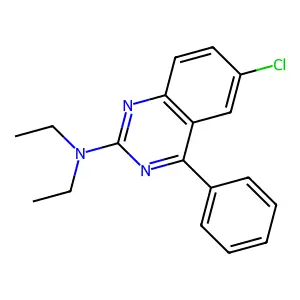6-chloro-N,N-diethyl-4-phenylquinazolin-2-amine structure