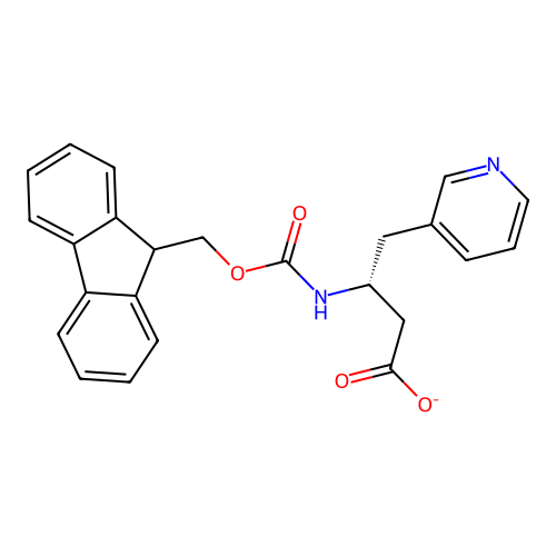 (3R)-3-(9H-fluoren-9-ylmethoxycarbonylamino)-4-pyridin-3-ylbutanoate structure