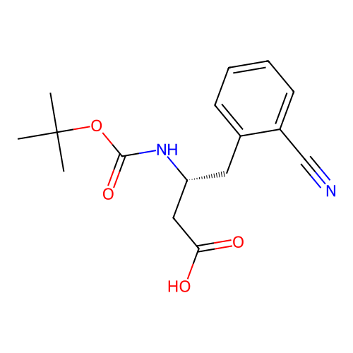 Boc-(R)-3-Amino-4-(2-cyano-phenyl)-butyric acid structure