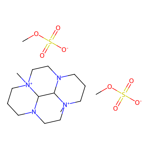 1H,6H-5a,10a-Diaza-3a,8a-diazoniapyrene, decahydro-3a,8a-dimethyl-, methyl sulfate (1:2) structure