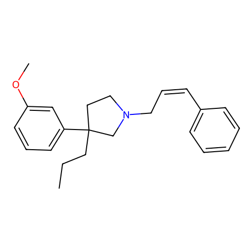 Pyrrolidine, 3-(m-methoxyphenyl)-1-(3-phenylallyl)-3-propyl-, Z- structure
