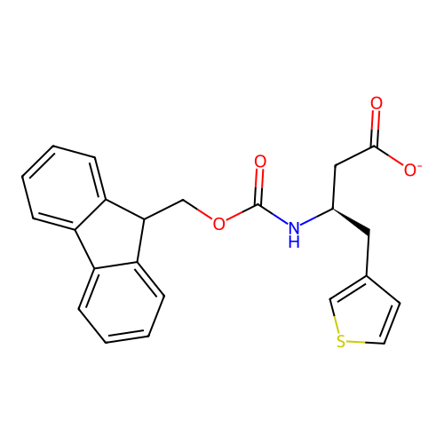 (3R)-3-(9H-fluoren-9-ylmethoxycarbonylamino)-4-thiophen-3-ylbutanoate structure
