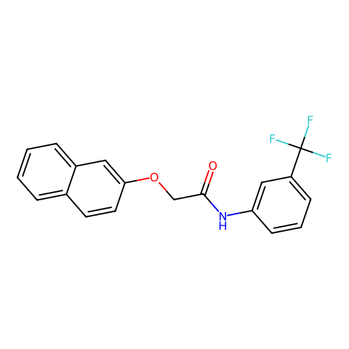 2-(naphthalen-2-yloxy)-N-[3-(trifluoromethyl)phenyl]acetamide structure