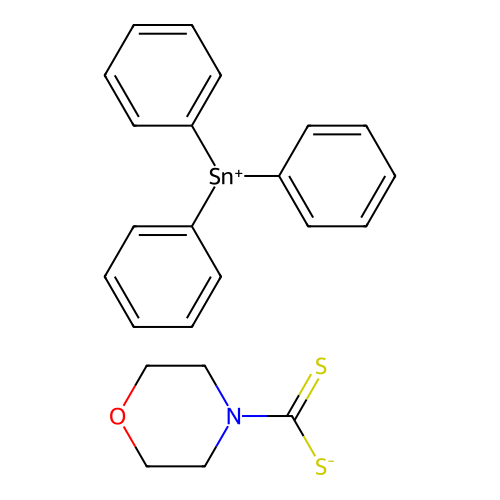 Morpholine-4-carbodithioate;triphenylstannanylium structure