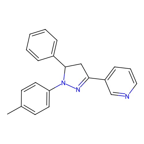 3-(5-Phenyl-1-P-tolyl-4,5-dihydro-1H-pyrazol-3-YL)-pyridine structure