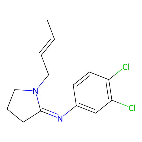 N-(1-(2-Butenyl)-2-pyrrolidinylidene)-3,4-dichlorobenzenamine structure