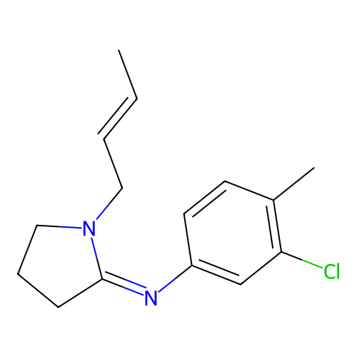 N-(1-(2-Butenyl)-2-pyrrolidinylidene)-3-chloro-4-methylbenzenamine structure