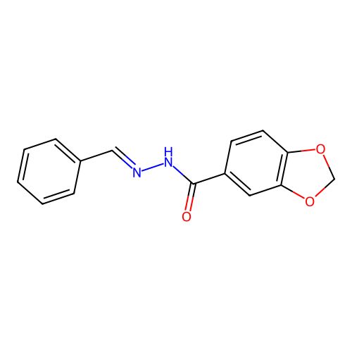 N'-benzylidene-1,3-benzodioxole-5-carbohydrazide structure