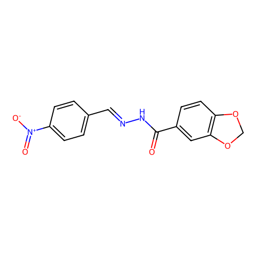 1,3-Benzodioxole-5-carboxylic acid, (2E)-[(4-nitrophenyl)methylene]hydrazide structure