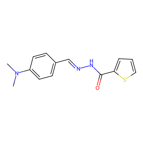 N'-[4-(dimethylamino)benzylidene]-2-thiophenecarbohydrazide structure