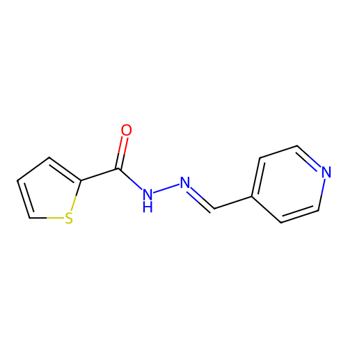 N'-[(E)-pyridin-4-ylmethylidene]thiophene-2-carbohydrazide structure