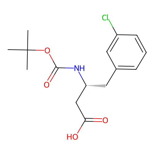 (R)-3-((tert-Butoxycarbonyl)amino)-4-(3-chlorophenyl)butanoic acid structure
