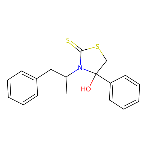 4-Hydroxy-4-phenyl-3-(1-phenylpropan-2-yl)-1,3-thiazolidine-2-thione structure