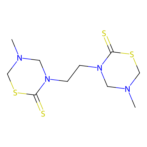2H-1,3,5-Thiadiazine-2-thione, 3,3'-(1,2-ethanediyl)bis[tetrahydro-5-methyl- structure