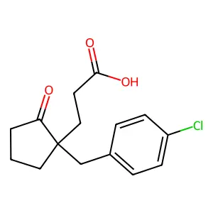 Cyclopentanepropionic acid, 1-(p-chlorophenyl)-2-oxo- structure