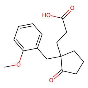 Cyclopentanepropionic acid, 1-(o-methoxybenzyl)-2-oxo- structure