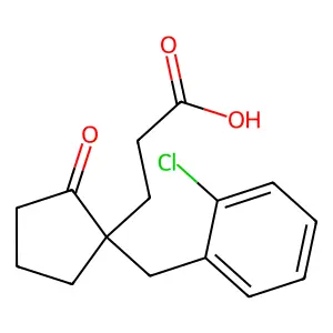 Cyclopentanepropionic acid, 1-(o-chlorobenzyl)-2-oxo- structure