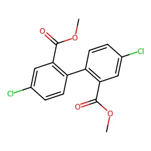 Dimethyl 4,4'-dichloro[1,1'-biphenyl]-2,2'-dicarboxylate structure