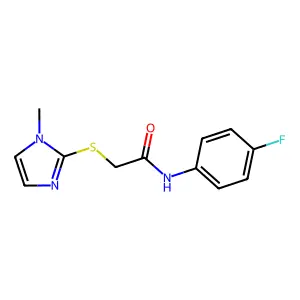 N-(4-fluorophenyl)-2-[(1-methyl-1H-imidazol-2-yl)sulfanyl]acetamide structure