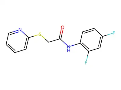 N-(2,4-difluorophenyl)-2-(pyridin-2-ylsulfanyl)acetamide structure