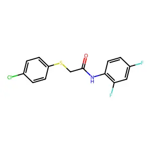 2-(4-chlorophenyl)sulfanyl-N-(2,4-difluorophenyl)acetamide structure