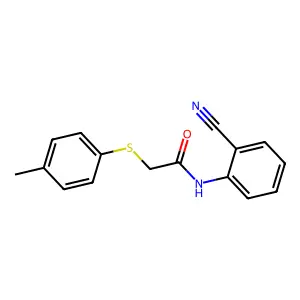 N-(2-cyanophenyl)-2-[(4-methylphenyl)sulfanyl]acetamide structure