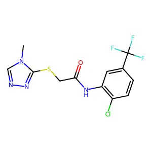 N-[2-Chloro-5-(trifluoromethyl)phenyl]-2-[(4-methyl-4H-1,2,4-triazol-3-yl)thio]acetamide structure