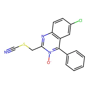 (6-Chloro-3-hydroxy-4-phenyl-3lambda(5)-quinazolin-2-yl)methyl thiocyanate structure