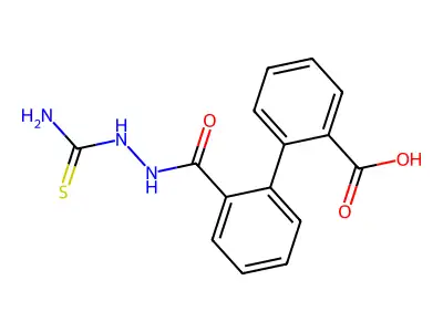 2-[2-[(Carbamothioylamino)carbamoyl]phenyl]benzoic acid structure