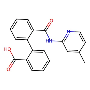 2'-[(4-Methylpyridin-2-yl)carbamoyl][1,1'-biphenyl]-2-carboxylic acid structure