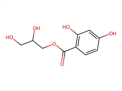 Benzoic acid, 2,4-dihydroxy-, 2,3-dihydroxypropyl ester structure