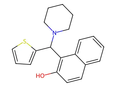 1-[Piperidin-1-yl(thiophen-2-yl)methyl]naphthalen-2-ol structure