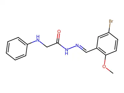 2-anilino-N-[(5-bromo-2-methoxyphenyl)methylideneamino]acetamide structure