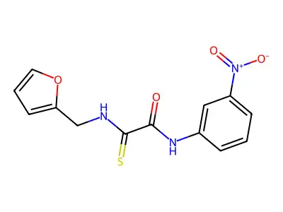 2-[(2-Furanylmethyl)amino]-N-(3-nitrophenyl)-2-thioxoacetamide structure