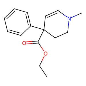 4-Ethoxycarbonyl-1-methyl-4-phenyl-1,2,3,4-tetrahydropyridine structure