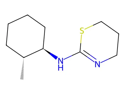 rac-N-[(1R,2R)-2-methylcyclohexyl]-5,6-dihydro-4H-1,3-thiazin-2-amine, trans structure