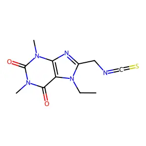 1H-Purine-2,6-dione, 7-ethyl-3,7-dihydro-8-(isothiocyanatomethyl)-1,3-dimethyl- structure