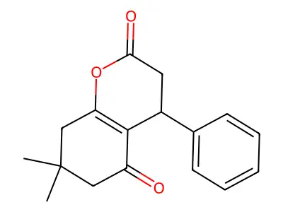 7,7-dimethyl-4-phenyl-4,6,7,8-tetrahydro-2H-chromene-2,5(3H)-dione structure