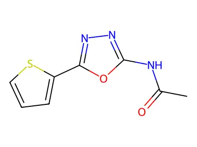 N-(5-(thiophen-2-yl)-1,3,4-oxadiazol-2-yl)acetamide structure