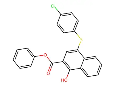 Phenyl 4-(4-chlorophenylthio)-1-hydroxy-2-naphthoate structure
